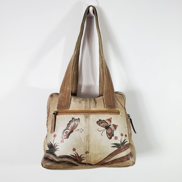 Vintage Floral Embroidered Tote Bag - Cream and Brown - Picture 2 of 13